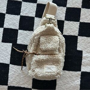 American Eagle Outfitters Beige Sherpa Backpack